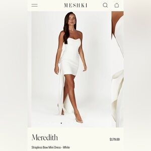 MESHKI… Meredith Strapless Bow Mini Dress! Never worn! Tags attached!